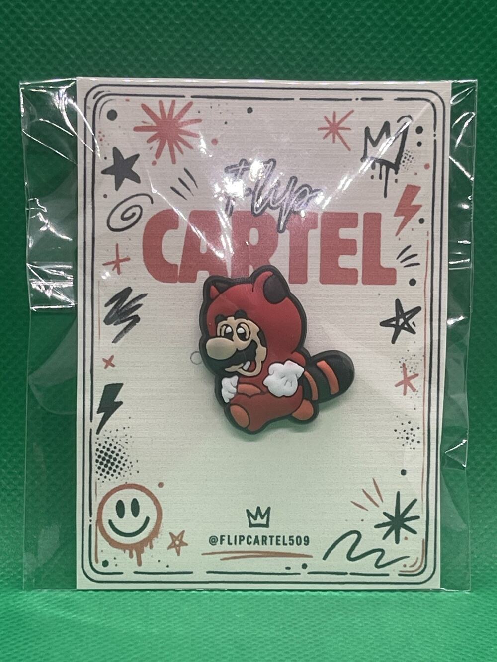 Super Mario Tanooki Mario PVC Rubber Hat Pin Backpack Collectible